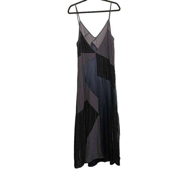 ZARA Velvet Satin Patchwork  Maxi Dress NWOT - Picture 5 of 6